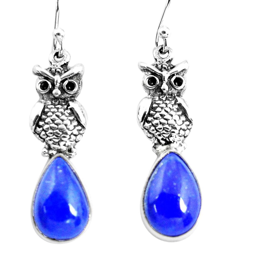 blue lapis lazuli 925 sterling silver owl earrings p54972