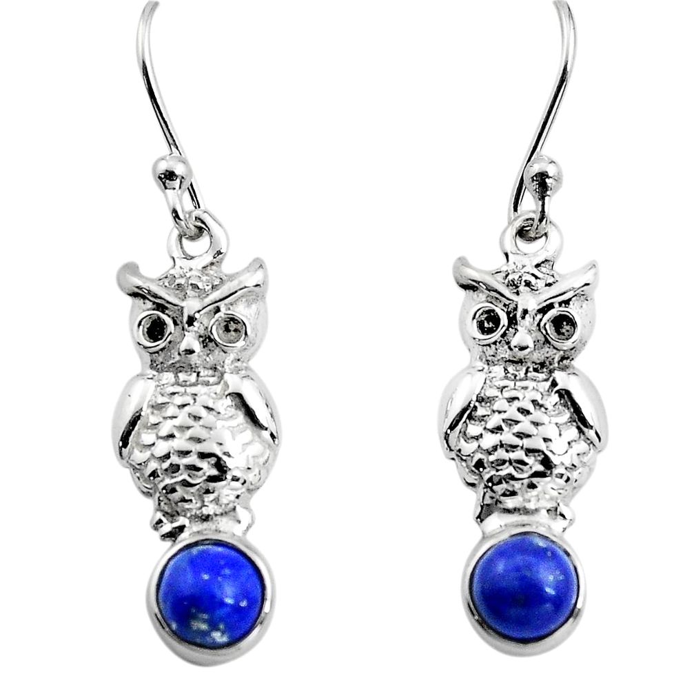 blue lapis lazuli 925 sterling silver owl earrings p84934