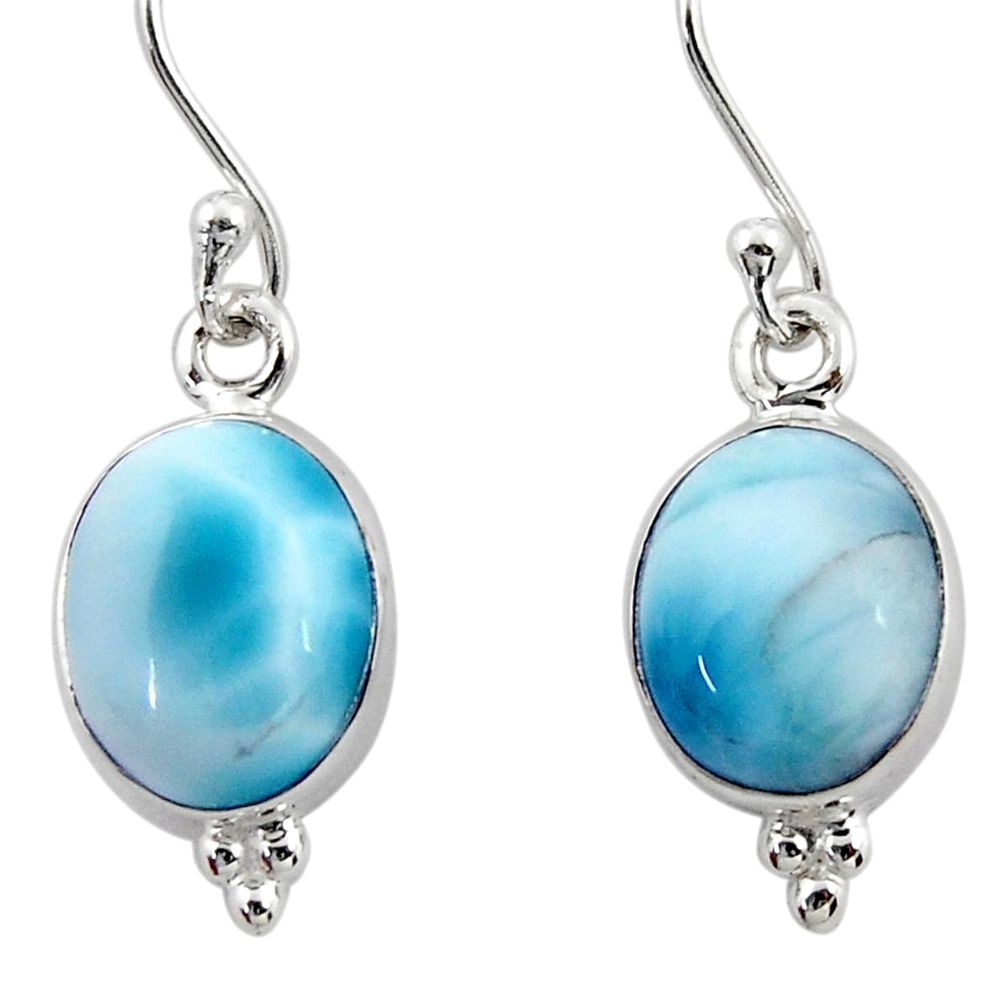 8.51cts natural blue larimar 925 sterling silver dangle earrings jewelry r52123