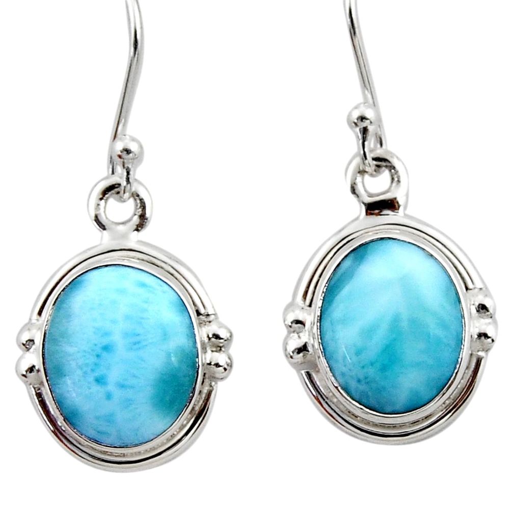 8.32cts natural blue larimar 925 sterling silver dangle earrings jewelry r52125