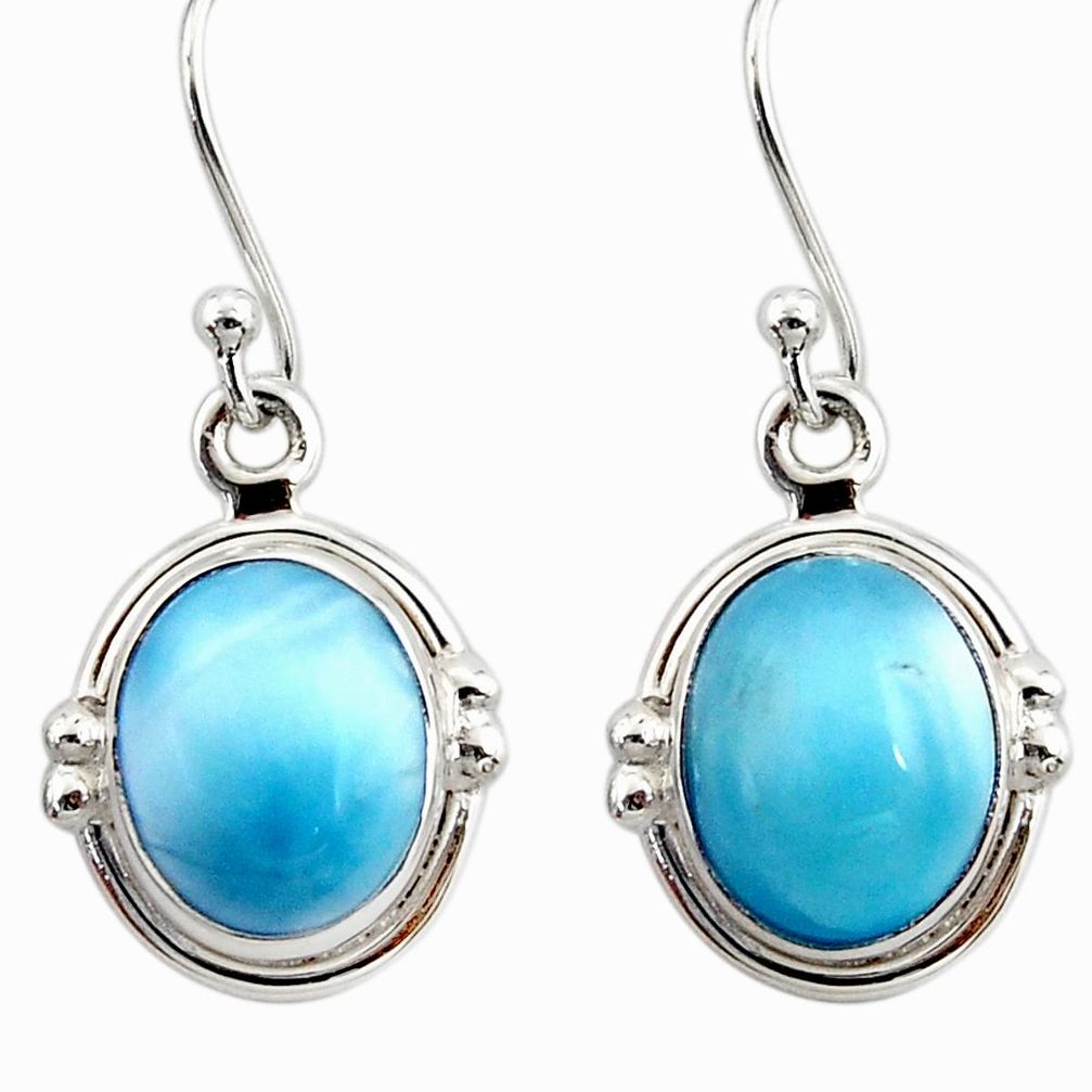 9.16cts natural blue larimar 925 sterling silver dangle earrings jewelry r52137