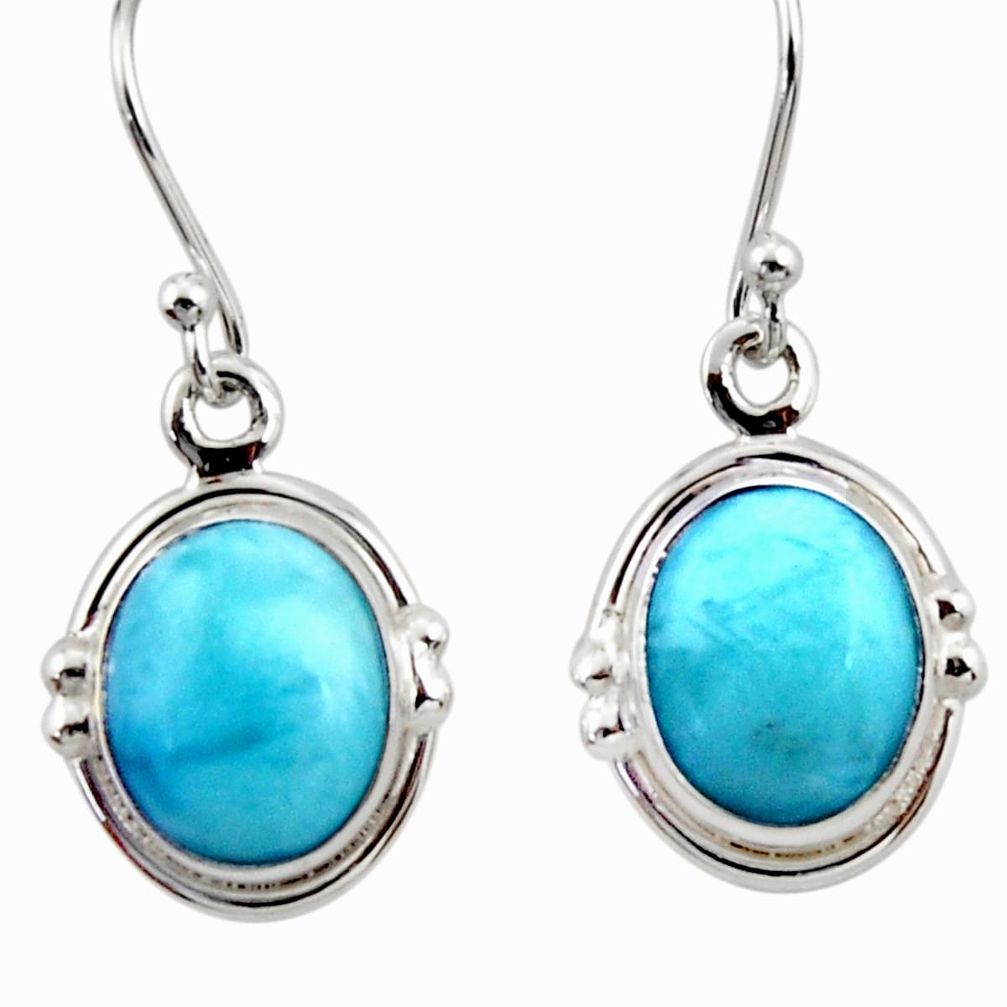 8.75cts natural blue larimar 925 sterling silver dangle earrings jewelry r52139