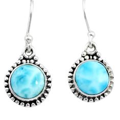 5.35cts natural blue larimar 925 sterling silver dangle earrings jewelry u25278