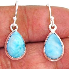 8.15cts natural blue larimar 925 sterling silver dangle earrings jewelry y77179