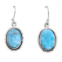 11.19cts natural blue larimar 925 sterling silver dangle earrings jewelry y81408