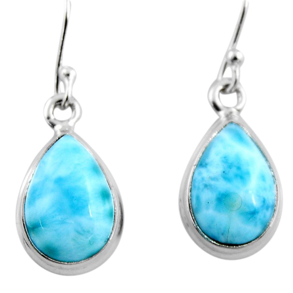 9.61cts natural blue larimar 925 sterling silver earrings jewelry r53752