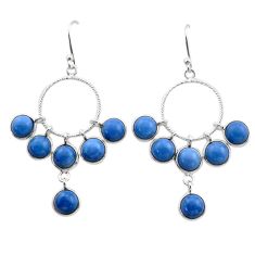 7.54cts natural blue owyhee opal 925 sterling silver chandelier earrings t62907
