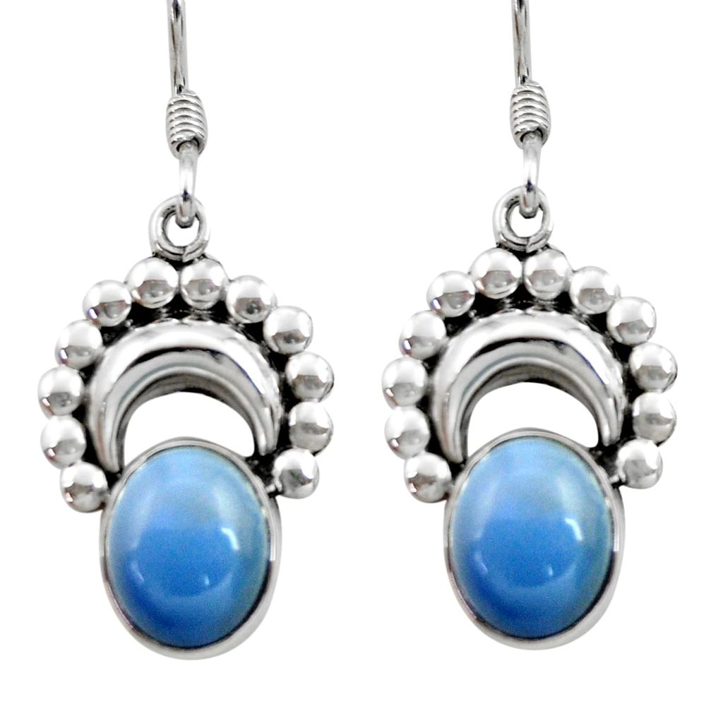 blue owyhee opal 925 sterling silver dangle earrings d40538