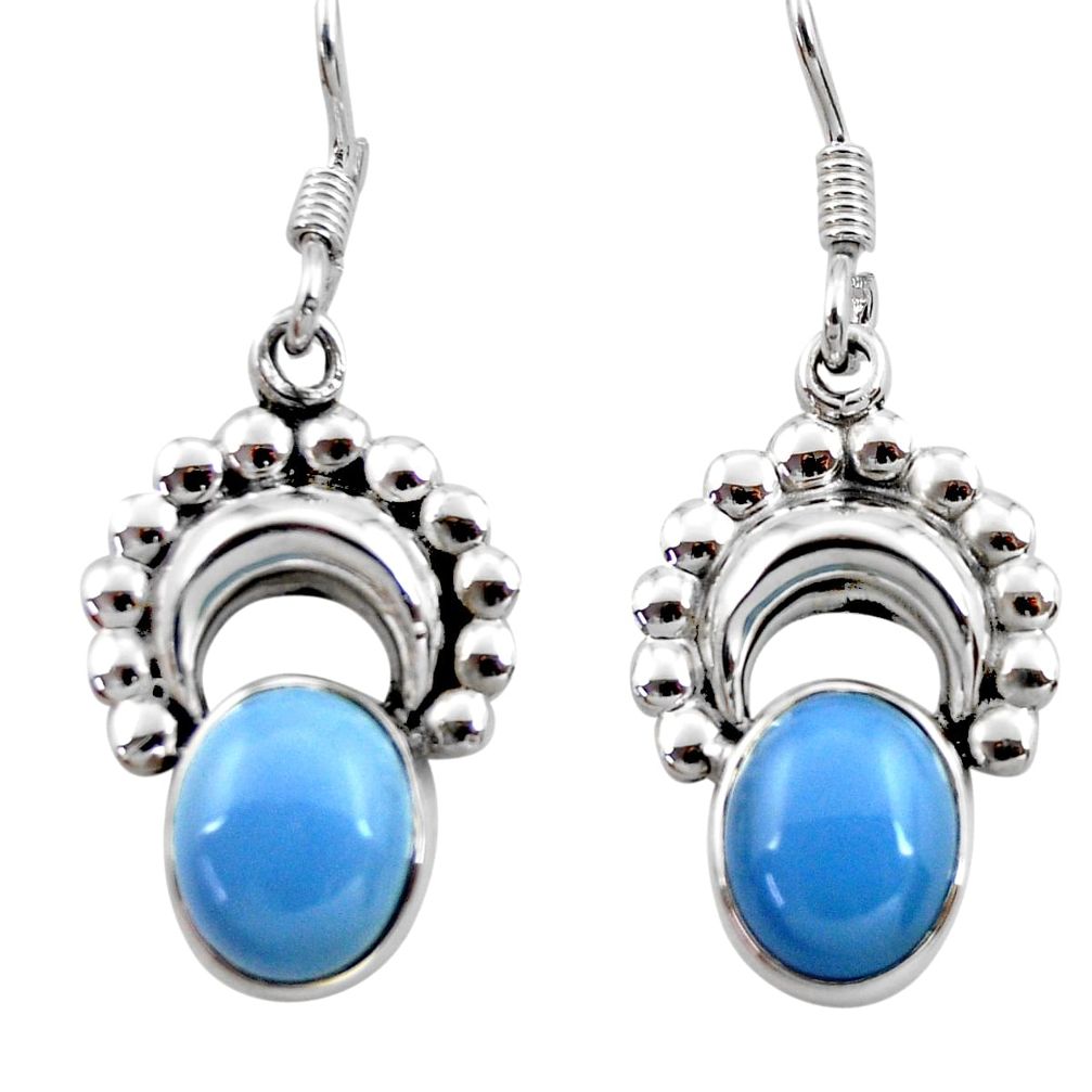 blue owyhee opal 925 sterling silver dangle earrings d40539