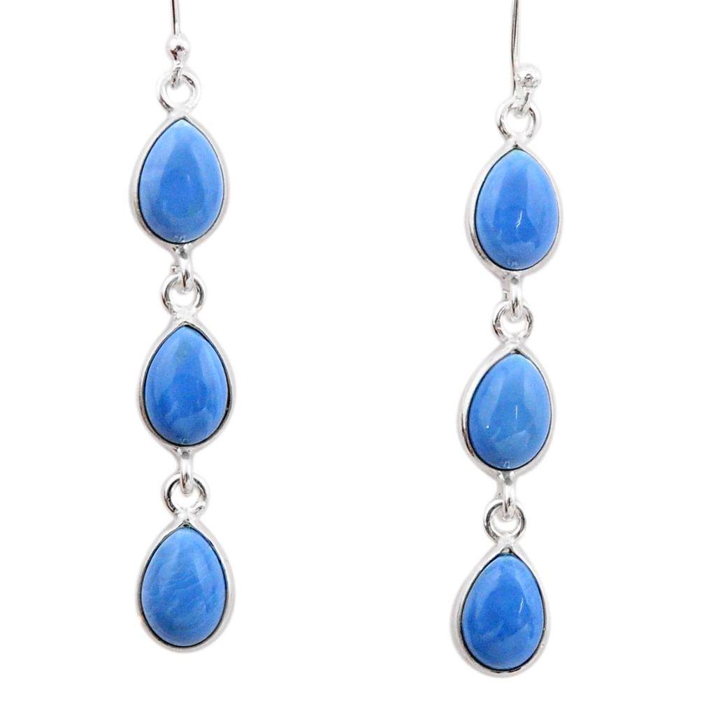 9.13cts natural blue owyhee opal 925 sterling silver dangle earrings t82687