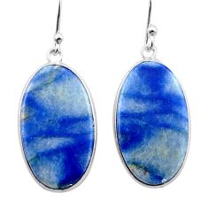 17.05cts natural blue plam stone 925 sterling silver earrings jewelry u41096