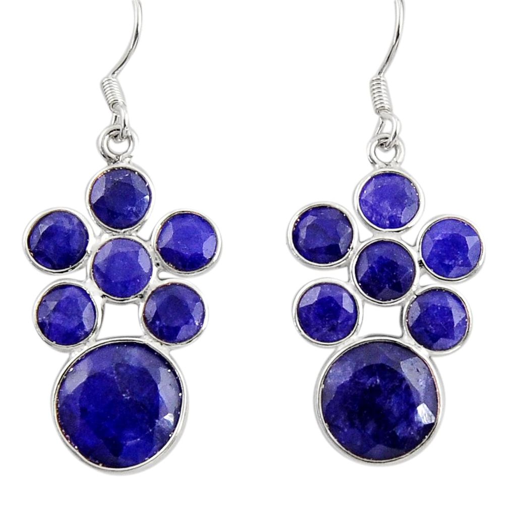 13.15cts natural blue sapphire 925 sterling silver chandelier earrings d39833