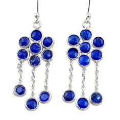 10.22cts natural blue sapphire 925 sterling silver chandelier earrings t77335