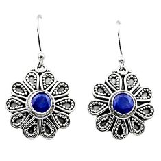 1.79cts natural blue sapphire 925 sterling silver dangle earrings jewelry t68067