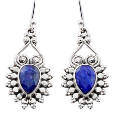 4.65cts natural blue sapphire 925 sterling silver dangle earrings jewelry t68153