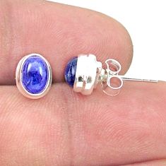 2.82cts natural blue tanzanite 925 sterling silver stud earrings jewelry u37744