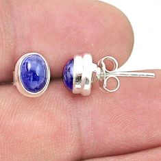 2.66cts natural blue tanzanite 925 sterling silver stud earrings jewelry u37749