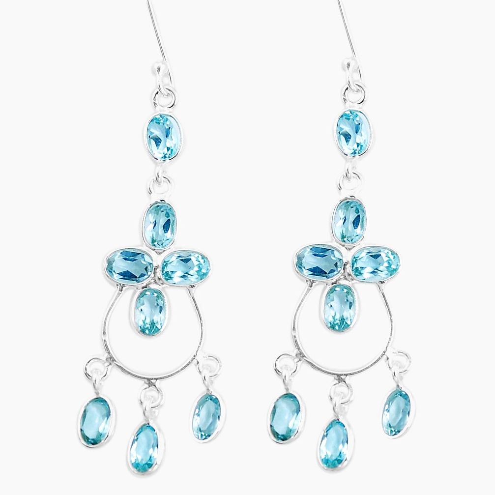  blue topaz 925 sterling silver chandelier earrings p15262