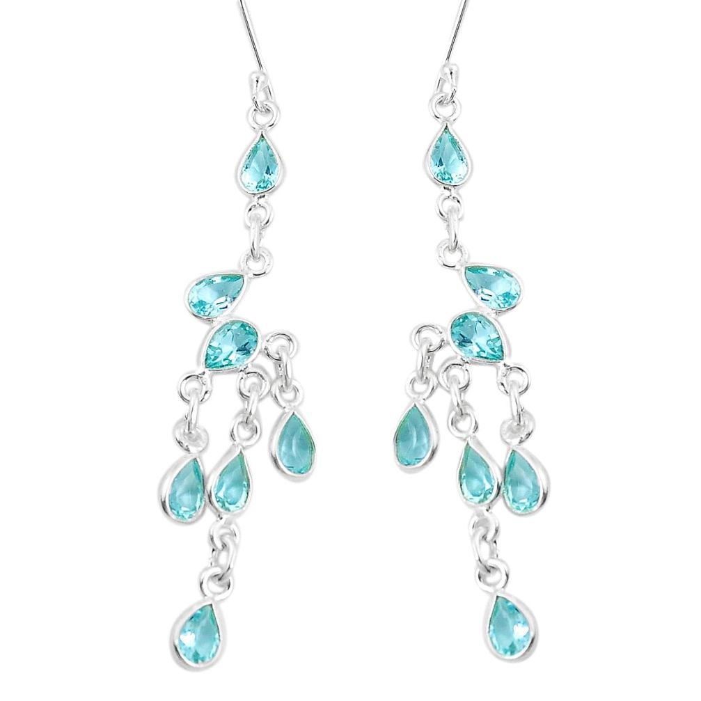  blue topaz 925 sterling silver chandelier earrings p15274