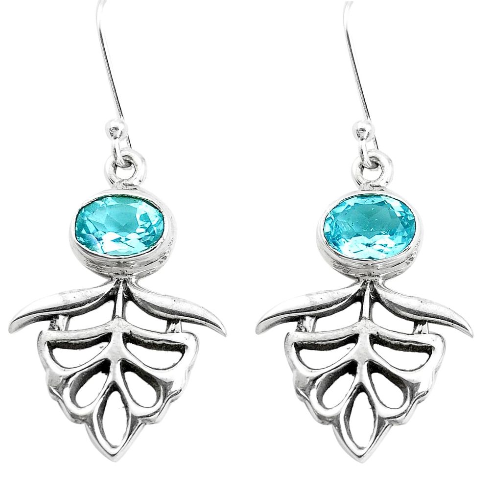 blue topaz 925 sterling silver dangle earrings jewelry p50752
