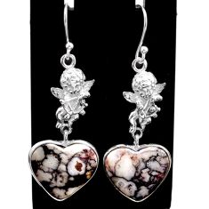 16.85cts natural bronze wild horse magnesite 925 silver angel earrings t60818