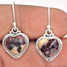 9.54cts natural bronze wild horse magnesite 925 silver dangle earrings t87193