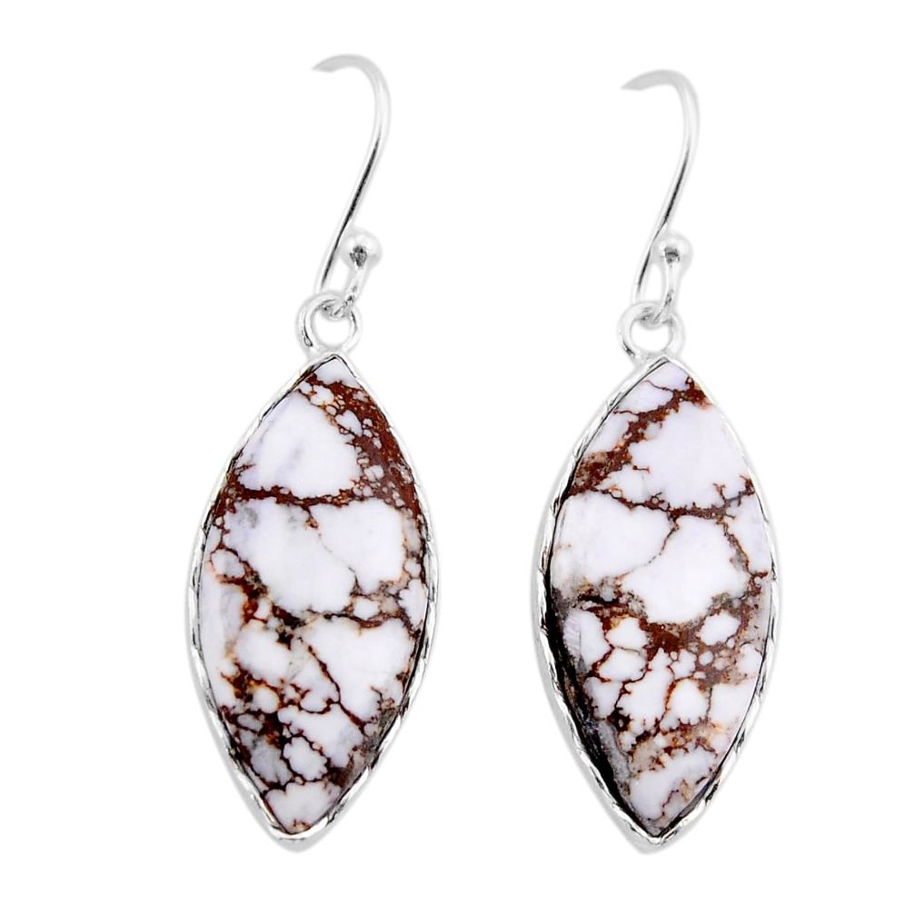12.58cts natural bronze wild horse magnesite 925 silver dangle earrings y62692