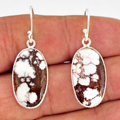 11.37cts natural bronze wild horse magnesite 925 silver dangle earrings y77222