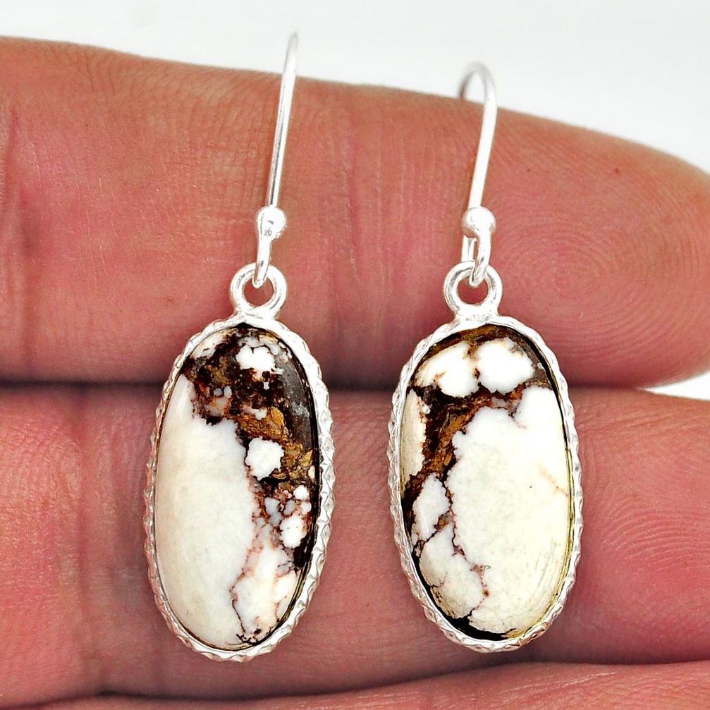 10.33cts natural bronze wild horse magnesite 925 sterling silver earrings n19845