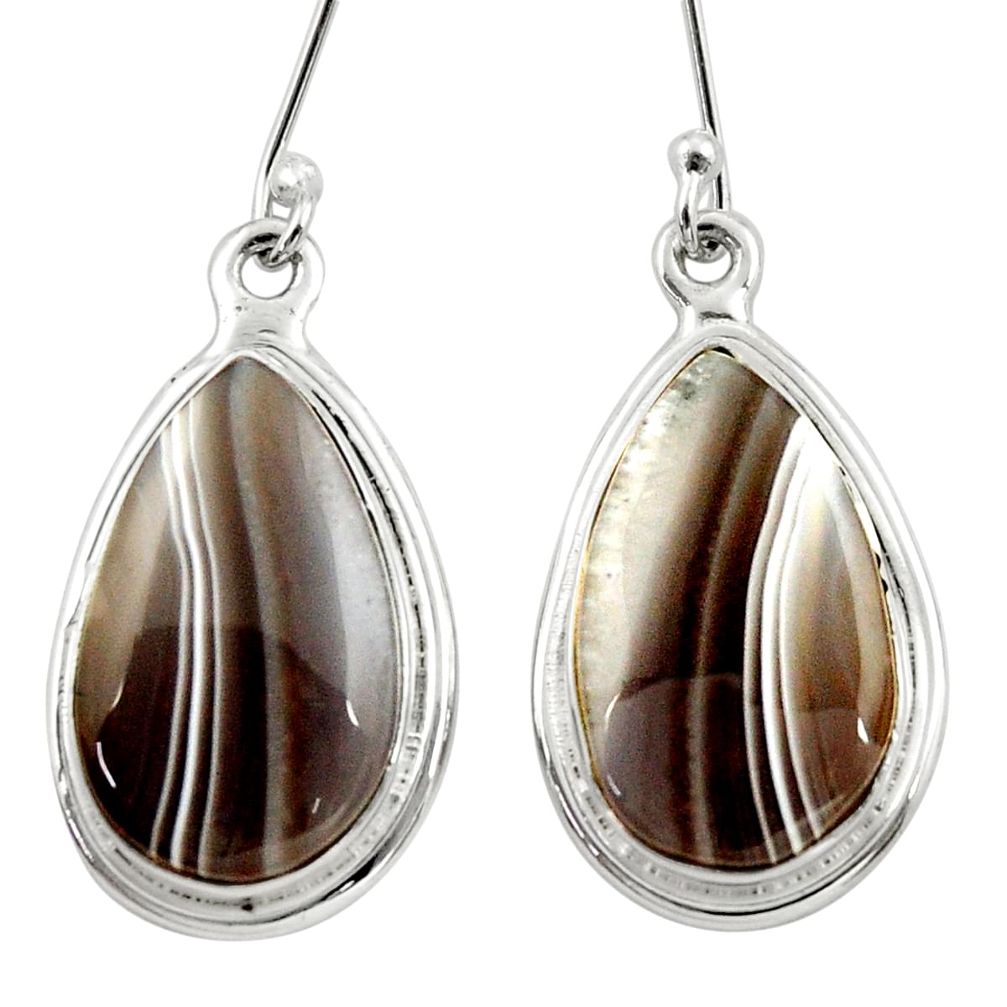  brown botswana agate 925 sterling silver dangle earrings d39934