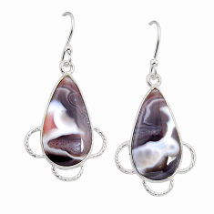 10.84cts natural brown botswana agate 925 sterling silver dangle earrings y70261