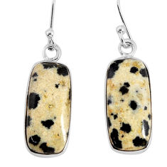 10.69cts natural brown dalmatian 925 sterling silver dangle earrings y80005