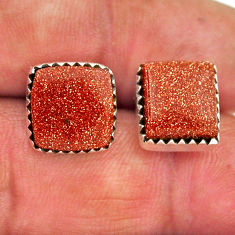 8.51cts natural brown goldstone 925 sterling silver stud earrings jewelry n31535