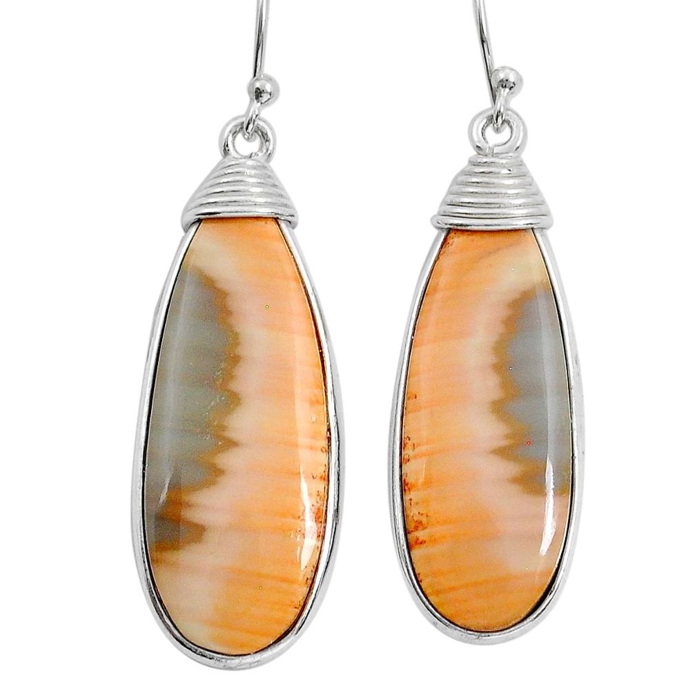 19.98cts natural brown imperial jasper 925 silver dangle earrings jewelry y12243