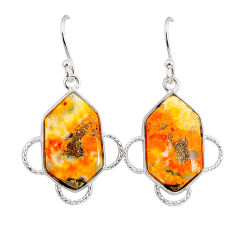 10.72cts natural bumble bee australian jasper 925 silver dangle earrings y70276