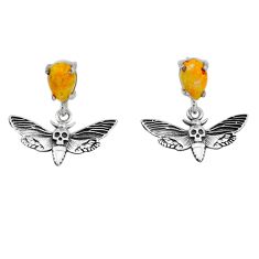 4.12cts natural bumble bee australian jasper silver butterfly earrings n48552