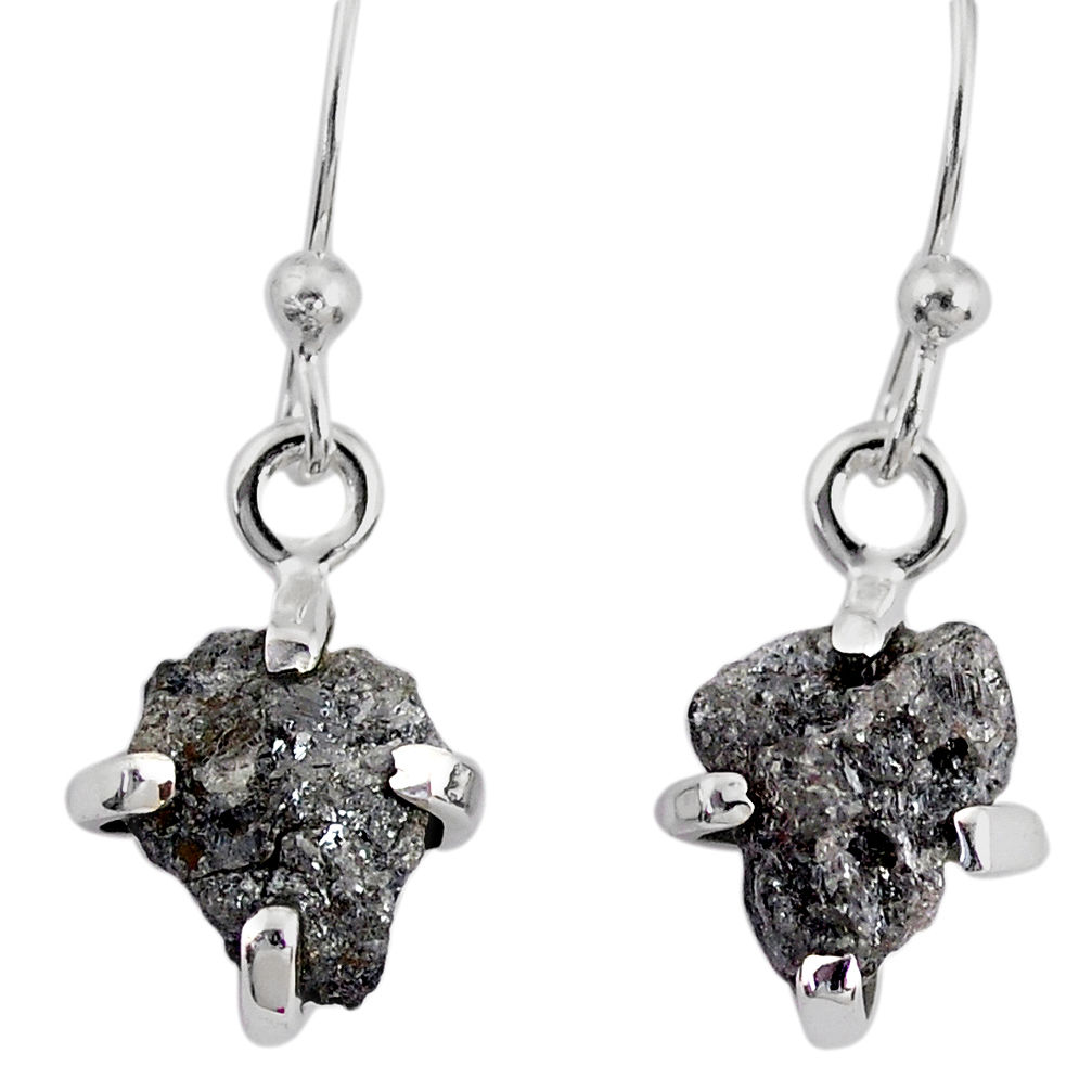 3.75cts natural diamond rough 925 silver handmade dangle earrings r79163