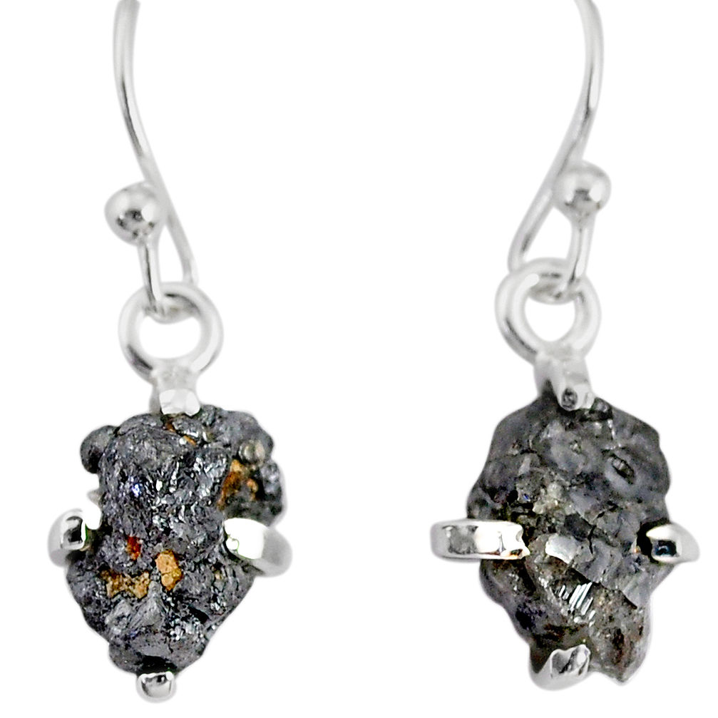 3.67cts natural diamond rough 925 silver handmade dangle earrings r79178