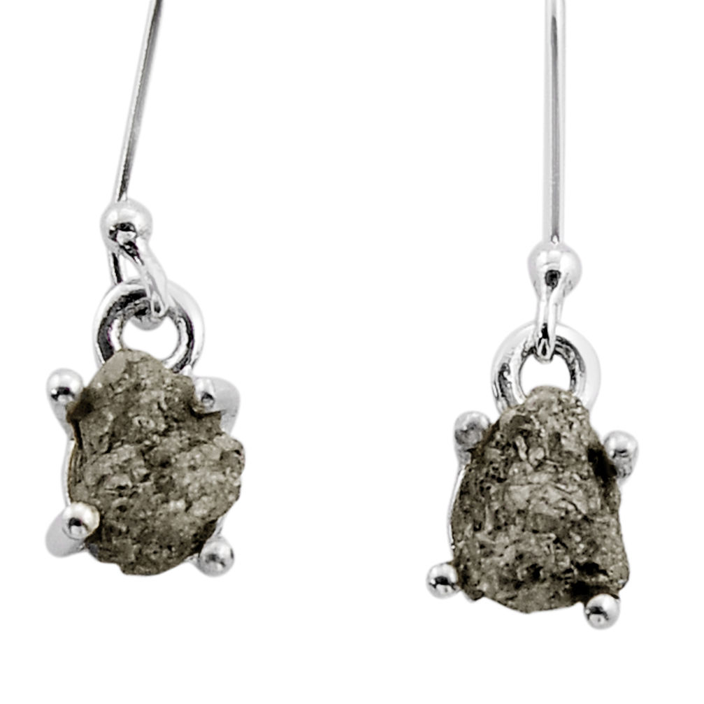 4.21cts natural diamond rough 925 sterling silver dangle earrings jewelry y60990