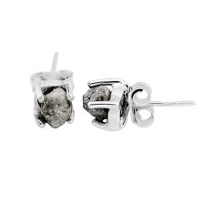 3.18cts natural diamond rough 925 sterling silver stud earrings jewelry y60981