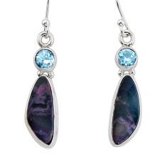 8.04cts natural doublet opal australian topaz 925 silver dangle earrings y80560