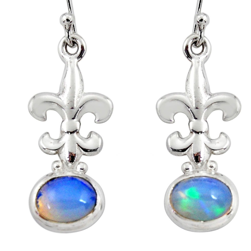 4.21cts natural ethiopian opal 925 silver dangle earrings jewelry r47470