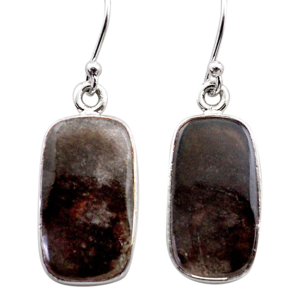 10.25cts natural golden sheen black obsidian 925 silver dangle earrings t60890