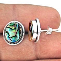 6.43cts natural green abalone paua seashell 925 silver dangle earrings t92779