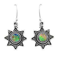 1.35cts natural green abalone paua seashell 925 silver dangle earrings y25131