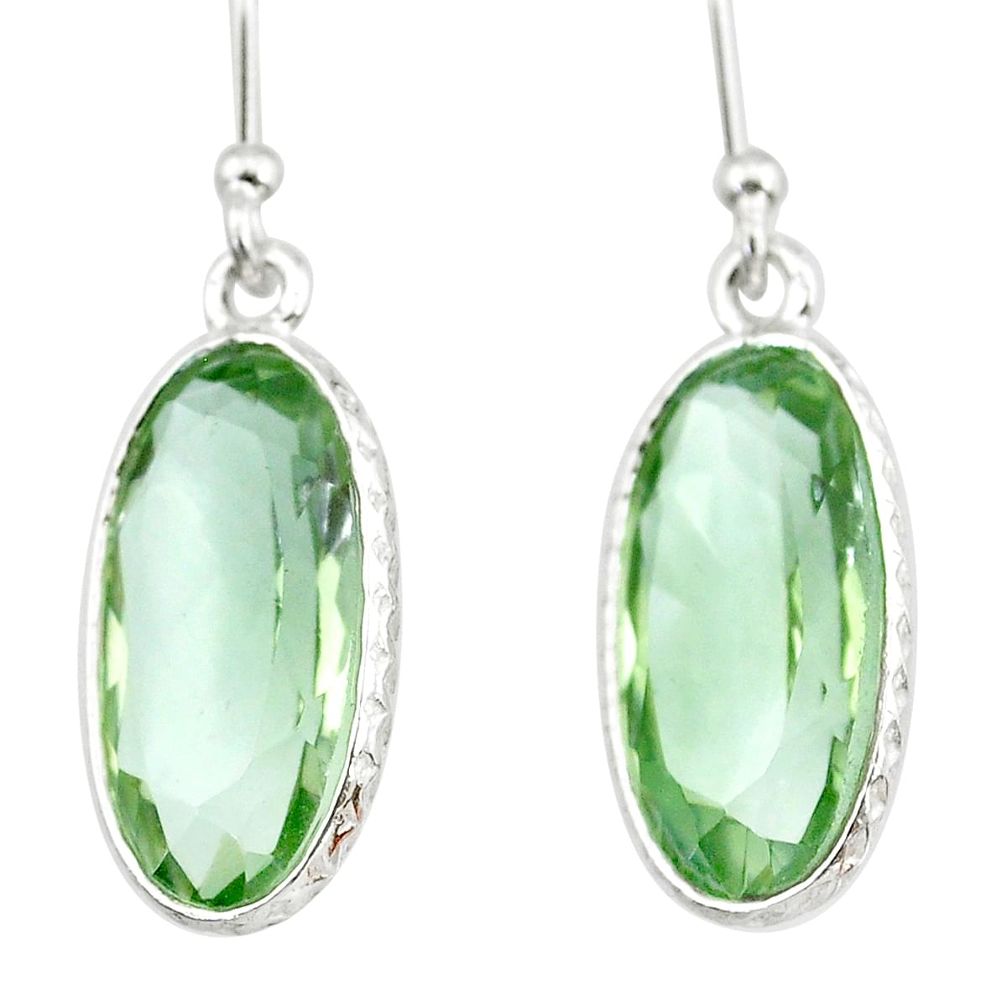 9.33cts natural green amethyst 925 sterling silver dangle earrings r83669