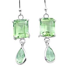 10.33cts natural green amethyst 925 sterling silver dangle earrings t74677