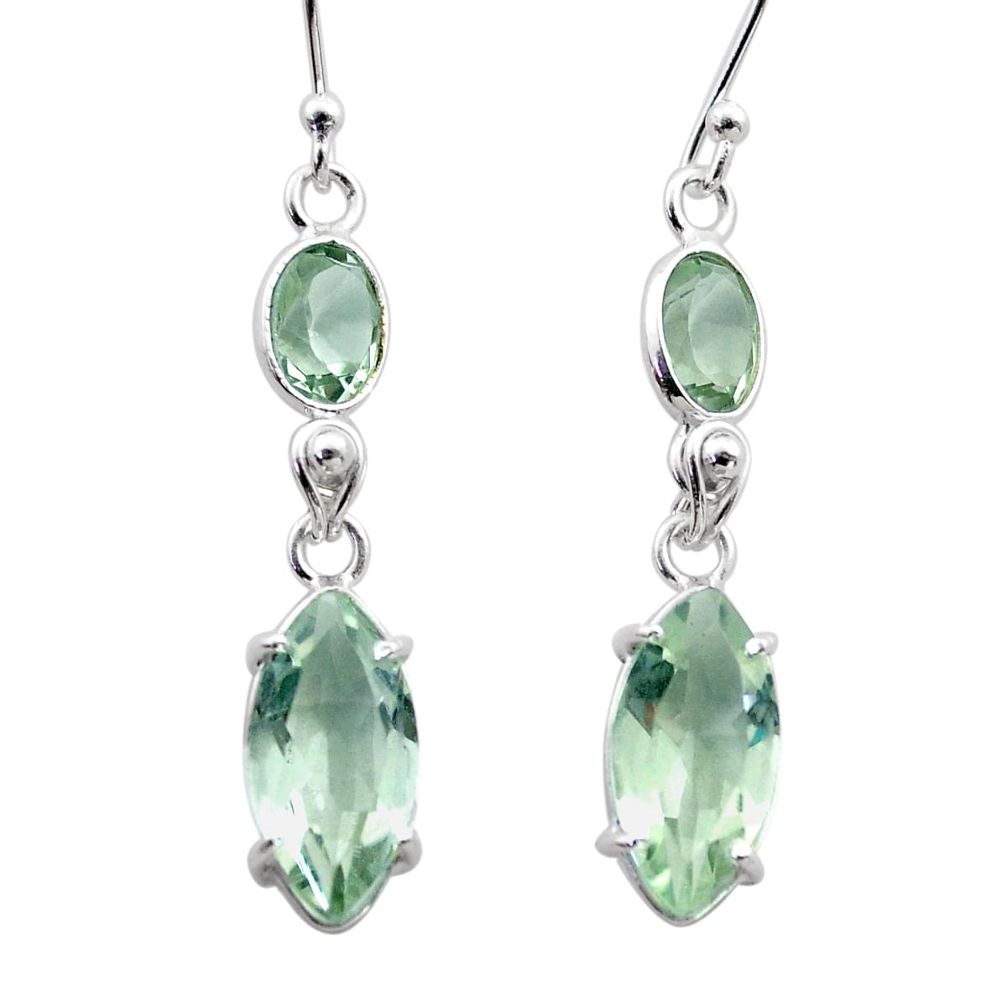 green amethyst 925 sterling silver dangle earrings t74706