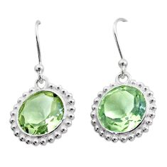 9.18cts natural green amethyst 925 sterling silver dangle earrings t76286