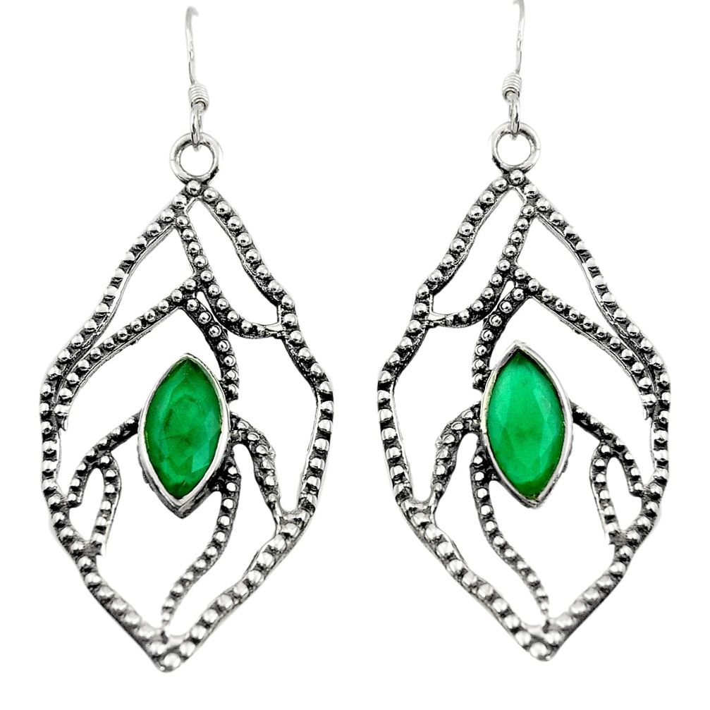 green chalcedony 925 sterling silver dangle earrings d45736
